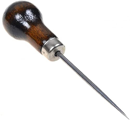 Creative Gourd Shape Leather Craft Cloth Wood Handle Scratch Awl Tool Pin Punching Convenient