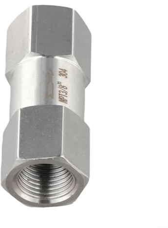 Oniissy 304 Edelstahl für NPT-Rückschlagventil für hydraulische und pneumatische Systeme, Rückflussverhinderer mit breitem Temperaturbereich, widerstandsfähig (NPT3/8)
