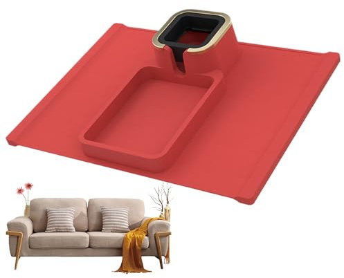 Bandeja para Brazo De Sofá - Portavasos para Sofá - Organizador De Silicona para Brazos con Soporte para Móvil Mandos Portátil Comida Bebida Café,Comedor Sillón Y De Dos Plazas