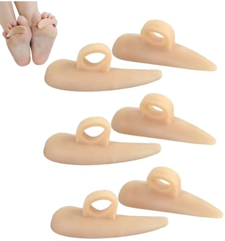 ZHAOYCSH 6 Pièces（3 Paires） Coussinets Correcteurs d‘Orteils en Gel de Silicone Pour Orteils Mallets, Crochus, Courbés et en Griffe - Soulage Douleurs et Inconforts - Coussinets de Protection