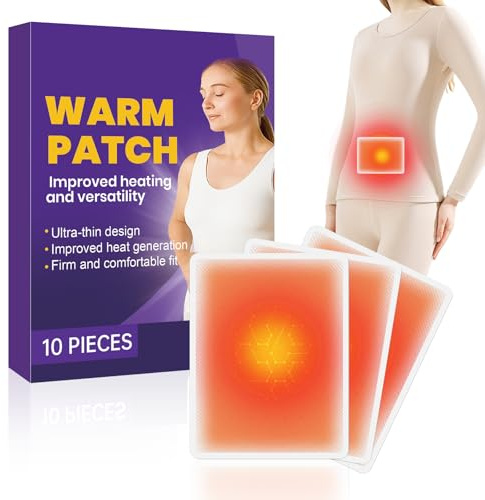 KUIRUNRX® Warm Patches, 10 Stück ultradünne Wärmepflaster, Selbstklebende Luftaktivierte Wärmewickel für den Rücken, Nacken, Schulter, 9 cm x 12 cm