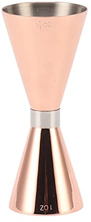 OEBUAFI Jigger pour Barman, Jigger à Cocktail, Structure de Soudage Professionnelle, Tasse à Mesurer en Acier Inoxydable 304, Conception Double extrémité pour le Vin et les Liquides (Or Rose)