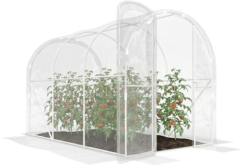 Outsunny Serre de Jardin Tunnel 3 x 2 x 2 m 6 m² avec Porte à charnières bâche en PE 150 g/m² pour Légumes Plantes Fleurs