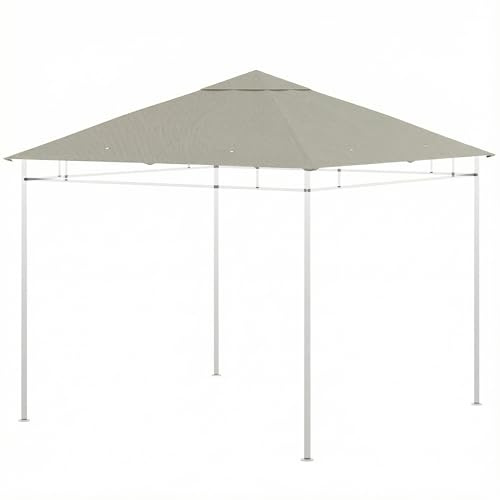 Outsunny Toile de Rechange Tonnelle Pavillon Anti-UV 3 x 3 m Gris Clair | Tente, Toit de Remplacement, Gazebo de Jardin, Tissu Polyester Haute Densité 180 g/m²