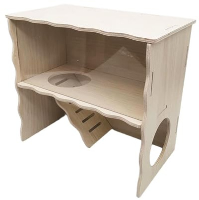 AMSLSIU Casa de para Madera Funcional para hámsteres, jerbos y Ratones. Incluye Varias cámaras para Dormir, orinales y Almacenamiento de Comida. Casa para Madera para hámsteres, jerbos y Ratones.