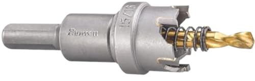 Starrett Tungsten Carbide Tipped Hole Saw - SM24 Sheet Metal Cutter With Arbor & Pilot Drill Bit - For Drilling Stainless Steel Aluminum Alloy - 24 mm