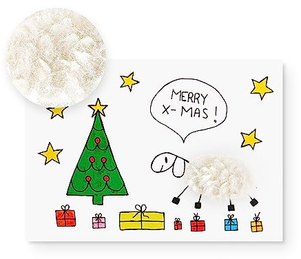 Inkognito Plüsch Postkarte, Anlass: ''flauschig'' im Motiv: ''Plüschkarte Merry X-mas'', Künstler/Künstlerin: ''Barbara Dienz-Sengmüller'' Art-Nr.: 20888, aufgelegt vom Berliner Verlag