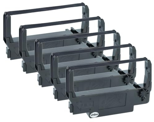 vhbw 5x Farbband Schriftband kompatibel mit Epson M 188 D | M 262 A, M 51 PD, M-U300, M 188 A, M 188 B Nadeldrucker, Bondrucker - Schwarz