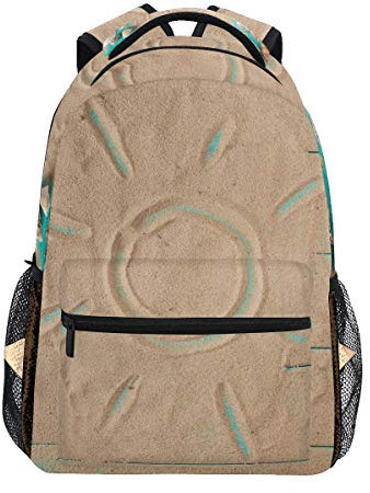 WowPrint Sand Muschel Blau H?lzern Druck Rucksack B¨¹chertasche Schulrucks?cke Rucksack Wandern Daypack f¨¹r M?dchen Kinder Jungen Damen Herren Unisex
