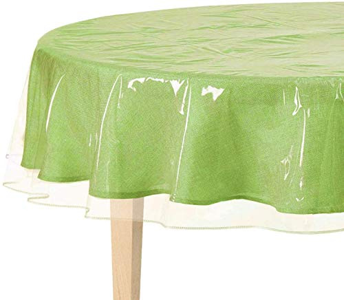 BNYD Clear Plastic Tablecloth Protector, Table Cloth Vinyl (70 Round)