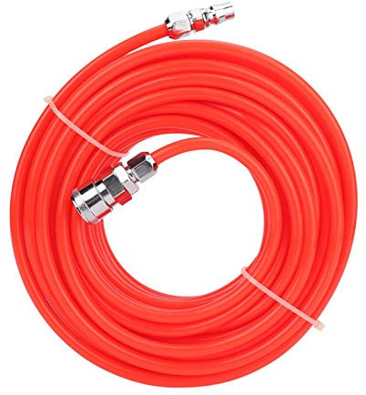 Manguera de compresor de aire de 15 m, manguera de compresor de aire flexible de alta presión de 5 * 8 mm con conector rápido macho/hembra rojo