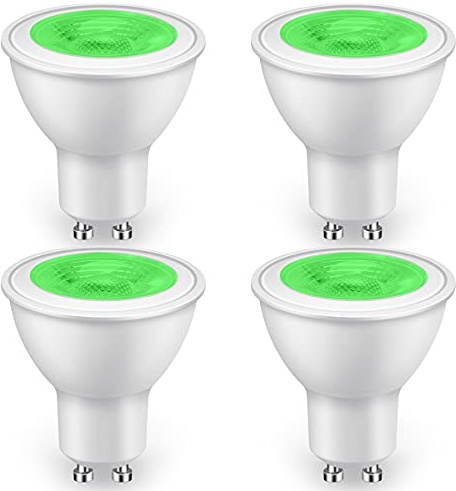 GlowsLand GU10 LED Lampe Grün, 5W, 38° Winkel, 4 Stück | 500LM Grünes Licht, 50W Ersatz, Nicht Dimmbar, GU10 Sockel, 38° Winkel, für Stimmungslicht, Landschaft, Party, Festdeko