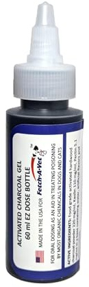 Fetch A Vet Aktivkohlegel, 60 ml, EZ-Dosierflasche (1er-Pack) Haustier-Notfall-Erste-Hilfe-Gift-Behandlung