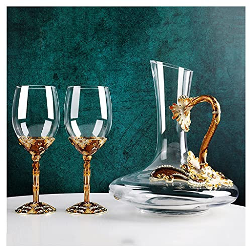 Weindekanter, Emaille, bleifreies Kristall-Dekanter-Set, kreativer Dekanter im europäischen Stil, Kerzenlicht-Dinner-Dekoration, Ornamente, hochwertige Geschenke, Whisky-Dekanter (Farbe: B) Good