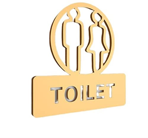 RiJpex Toilettenschild, Toilettenschilder, WC-Badezimmer, Männer und Frauen, Hinweisschild, individuelle Schilder (Farbe: Elfenbein, Größe: 20 x 20 cm) (Color : Bronze, Size : 15x15cm)