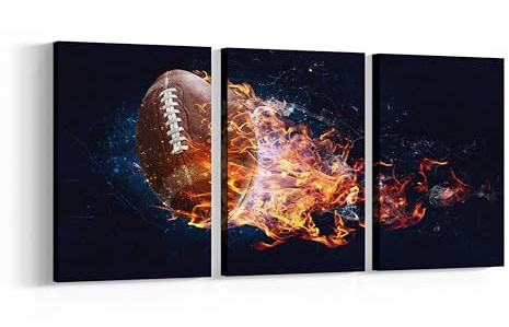 American Football Dekor für Jungenzimmer, Fußball, Wandkunst, Leinwandbilder, Sportposter, Teenager, Jungen, Männer, Schlafzimmer, Badezimmer-Dekor