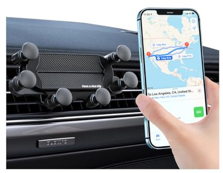 JNNJ Support Téléphone Voiture, Support Grille Aération, Compatible avec Tous Les Smartphones 6.8-8.6CM, pour Automobile, Camion, Véhicule Utilitaire Sport Plaisance Ventilation, Durable(Noir)