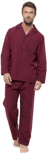 GM Apparel Ensemble de pyjama traditionnel d'été pour homme - 2 pièces - Bas et hauts - Chemises de nuit légères, Rouge, L
