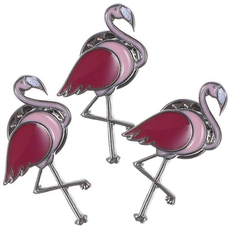 DEARMAMY 3stücke Teiliges Flamingo Brosche Für Damen Cartoon Anstecknadel Für Kleidung Taschen Hüte Und Schals Leicht Und Einzigartig Elegantes Design