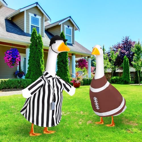 Silicherry 2 set di 2 panni per Halloween da arbitro di calcio, prato, portico, oca, autunno, Halloween, per 23 oche, esterni, patio, cortile, prato, decorazione di Halloween