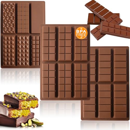 Chokladform Dubai chokladform silikon 3 stycken djup chokladtavla form silikonform djup chokladform extra djup chokladform för choklad pralin godis