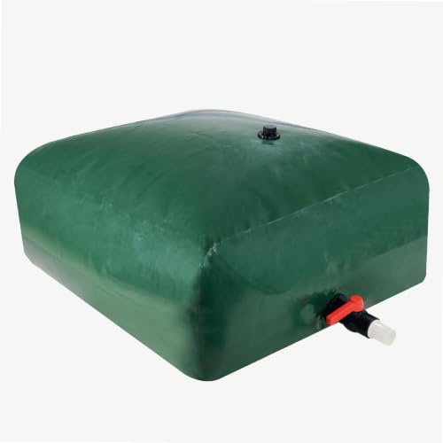 WERKA Pro - Depósito Blando de PVC de 5000 litros, 0,7 mm, Resistente a la Intemperie, con válvula de 1/4 de Giro de 1,5 Pulgadas y Entrada de Agua de 1 Pulgada - Color Verde 2,5 x 2 x 1 m