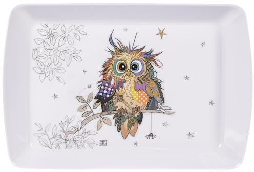 Lesser & Pavey Bug Art Otto Owl Tray For Serving Dishes | Serving Trays For Kitchen Accessories | Lovely Serving Platter For Serving Food & Tea Trays for Food Serving