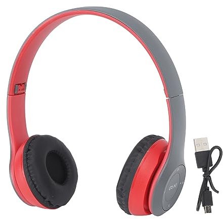 MechKit Bluetooth Kopfhörer, P47 Kabellos Bluetooth On Ear Kopfhörer Geräuschunterdrückung Faltbar Kabellos Headset für Sport Musikliebhaber (Rot)