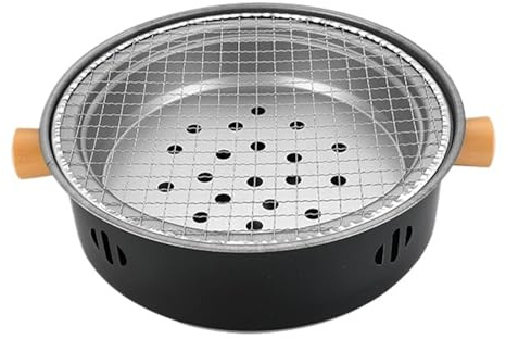 Griglia portatile a carbonella, griglia da tavolo multifunzionale con manico, griglia per barbecue per interni/esterni