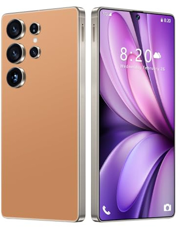 S24 Ultra SIM-Free Unlocked Mobile Phones, Android 14, 7.3 Display Smartphone, 16GB RAM 1TB ROM, 8000mAh Battery Phone, 72MP 108MP Camera, 5G Dual Sim/Fingerprint/Face Unlock/GPS,Orange-7.3 Inch