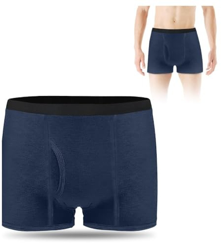 Slip Incontinence Homme Lavable Orikas - Ultra-Absorbant, Tissu de Bambou, 7 Couches Anti-Fuite, Confortable 12h de Protection (Bleu, L)