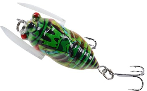 Angelköder für Barsche,Köder für Barschangeln - Bass Bait Angelköder - Zikaden-Angelköder, Angelausrüstung für Barschköder, Süßwasserköder, realistische Schwimmköder, Angelzubehör