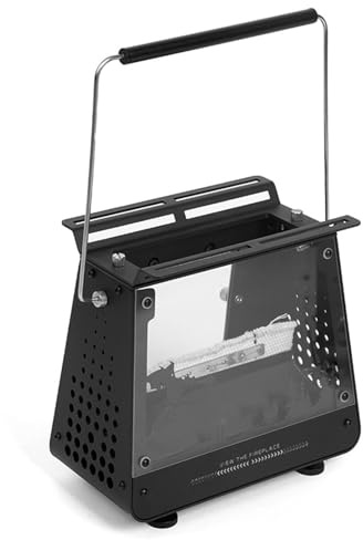Mini Calentador de Gas portátil for Exteriores (2 kg), brasero de Gas 3 en 1 sin Humo, Estufa y Chimenea for Camping, Pesca y caravanas en el Reino Unido, Estufa de Camping, Mesa con Llama Real.