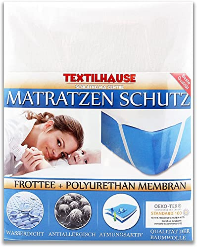 TEXTILHAUSE - Wasserdicht Matratzenschoner 140 x 200 cm | Inkontinenzauflage Unterlage 140x200 | Matratzenbezug 140x200cm Matratzenauflage 140 x 200cm, White, 140 x 200 x 30