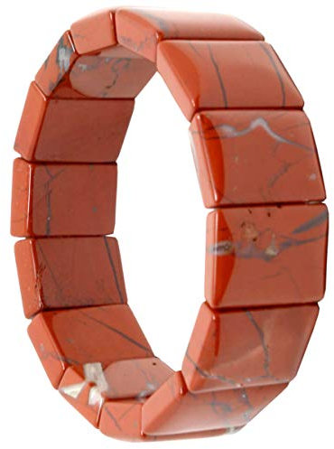 Armband Armschmuck Blutjaspis Rot-Jaspis B: 20mm braun dehnbar endlos unisex