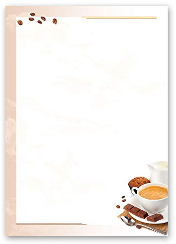 100 Blatt Briefpapier Geburtstag KAFFEE MIT MILCH - DIN A5 Format - Paper-Media