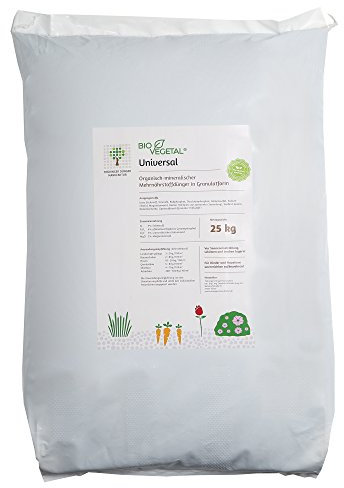 BioVegetal organisch-mineralischer Universal-Dünger mit Guano und Langzeitwirkung durch Fixierung der Nährstoffe durch Ton-Humus-Komplex 25 kg Sack