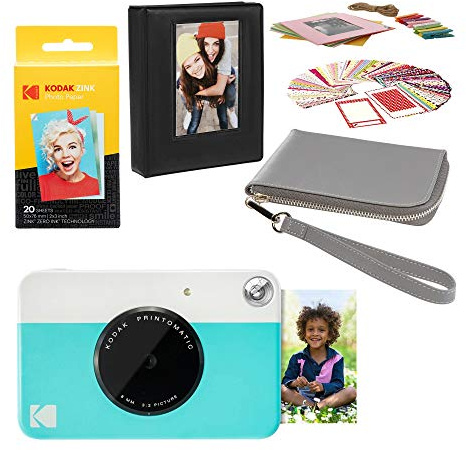 KODAK PRINTOMATIC - Kit de funda de transporte para cámara de impresión instantánea (azul)