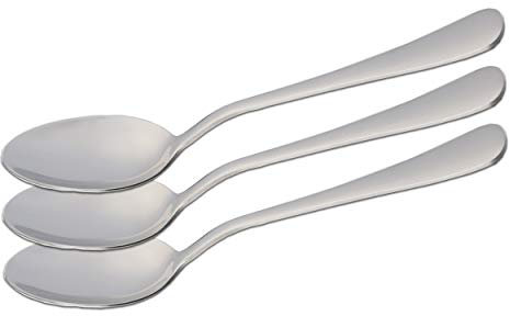 3 Cuillères à Soupe 20 x 4,4 cm en Acier Inoxydable 18/0 Design Simple et Élégant