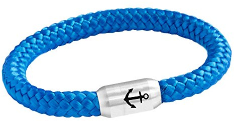 Paris Montana Original ankare gravyr unisex segelrep armband paracord flätad handgjord högkvalitativ magnetisk stängning 8 mm diameter, 21.00 CM, Segelrep