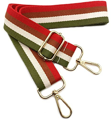 Schultergurt für Taschen Rot, Taschengurt, Verstellbarer Schulterriemen, Taschengurte zum Wechseln mit Karabiner Gold, 80-130 cm Tragegurt Tasche für Damen Moderne Handtasche Accessoires, 3.8cm, 07