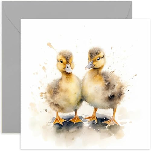 Old English Co. Grußkarte zum Geburtstag mit Aquarell-Entenküken, niedliche Geburtstagskarte für Mama, Oma, Sie – Wildtier-Kunstkarte zum Denken an Sie, Dankeschön, einfach so, blanko Innenumschlag