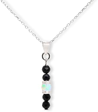 Liberty Angels – Opal Halskette aus 925 Sterling Silber – Damen & Herren – Hochwertiger Opal Schmuck – Edle Silberkette mit Naturstein