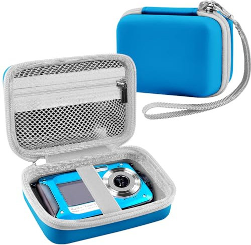 Leayjeen Underwater Camera Case Compatible with YISENCE/Trsunow/HICSHON/Yifecial/QUNVAL 11FT Waterproof Camera，Selfie Underwater Camera, Waterproof Floatable Digital Camera-Blue(Case Only)