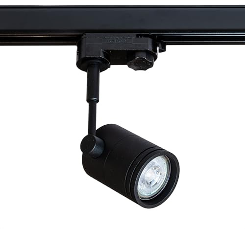 INNOVATE 3 Phasen LED Strahler GU10 Mini Schienensystem Lampen Schwarz | 3 Phasenschiene Adapter exkl. Leuchtmittel LED Spots 230V I Spotlight Spots schwarz 3 Phasen Schiene Deckenstrahler Spot GU10
