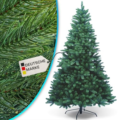 NYVI Weihnachtsbaum NYVI-Xmas Premium 240 cm XXL - Künstlicher Voll-PE Tannenbaum aus 100% Spritzguss - Täuschend echter Kunstbaum - B1 Schwer Entflammbar - Metallständer - Modularer Aufbau