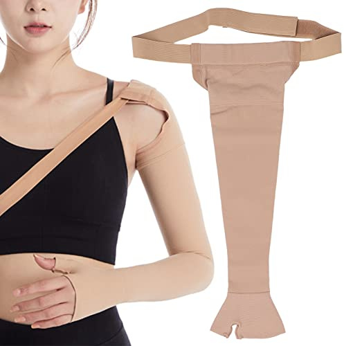 NSXAYIWE Manga De Compresión Para Brazo De Linfedema, Manga De Compresión De Poliuretano Post Mastectomía, Mangas De Compresión, Mangas De Linfedema Para Mujeres(Left L)