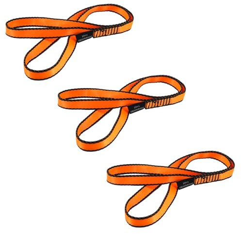 NewDoar CE & UIAA-certifierad klättringssele 16 mm nylonslinglöpare 22 KN 2 000 kg klättring verktygslina bergsklättring, skapa ankarsystem, skottutrustning, perfekt för trädarbete-orange 120 cm (48