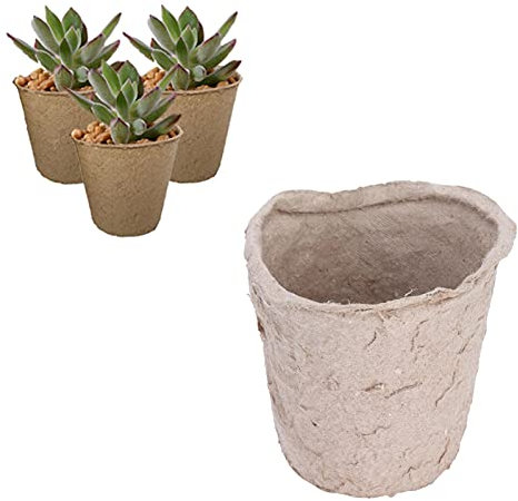 100 Macetas de Turba, Macetas de Inicio de Semillas de 6 Cm, Macetas de Turba para Plántulas, Macetas de Vivero para Germinación de Jardín, Macetas Redondas Degradables para Germinación de Semillas, P