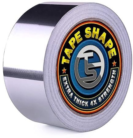 4All 1 rotolo di nastro in foglio di alluminio, 100 mm x 50 m, adesivo resistente, resistente al calore, nastro isolante per sigillatura, pannelli auto e tubazioni (100 mm x 50 m, 1 rotolo)